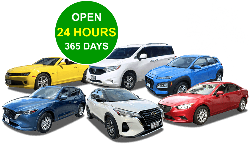 Rental cars in Guam: convertible, minivan, SUVs and sedans — open 24 hours, 365 days